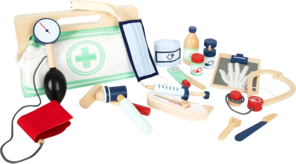 Maletín de médico SMALL FOOT de madera y textil
