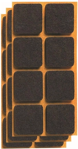 Almohadillas de fieltro autoadhesivas para muebles 20 × 20 mm, marrón (24 uds.)
