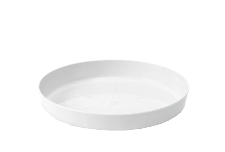 Plato bajo Lamela blanco para macetas 25 cm
