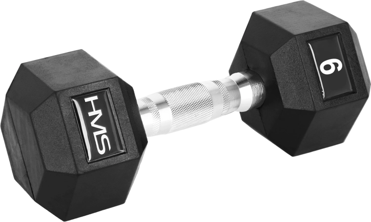 HMS Mancuerna hexagonal engomada Hex Pro 9 kg