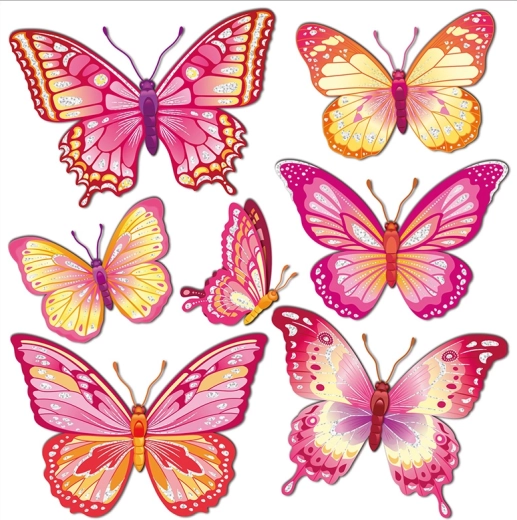 Pegatinas decorativas 3D para pared – mariposa rosa