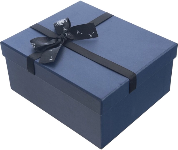 Caja de regalo de papel, decoración azul 21 × 18,5 × 10 cm