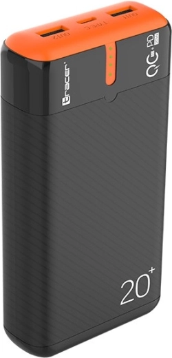 Powerbank TRACER EnerGen 20000 mAh con PD y QC 3.0, negro‑naranja