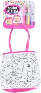 Bolso para colorear para niños con rotuladores y piedrecitas