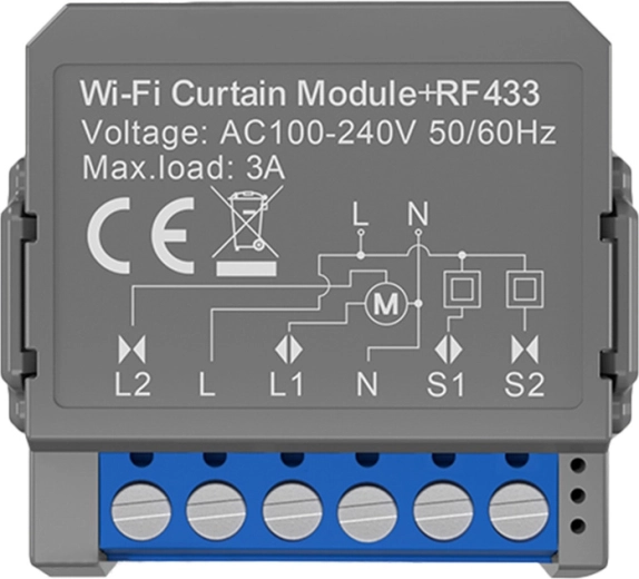 Módulo inteligente para cortinas Avatto con Wi‑Fi y RF