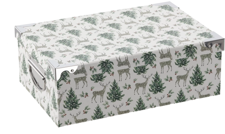 Caja de regalo navideña con herrajes 32 × 21,5 × 11,8 cm