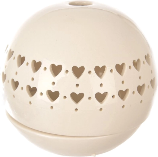 Candelabro de cerámica blanco con forma de corazón