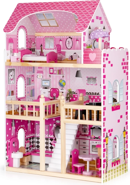 Casa de muñecas de madera con muebles de ECOTOYS