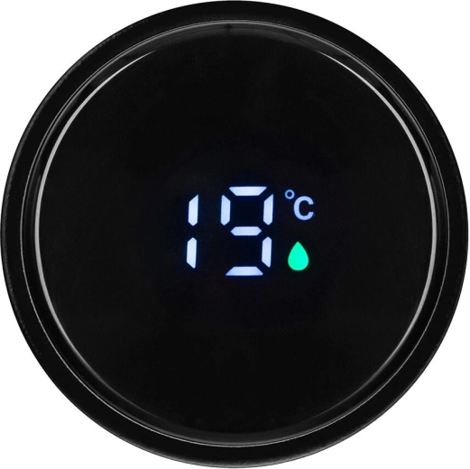 Termómetro digital en la tapa con visualización al tocar
