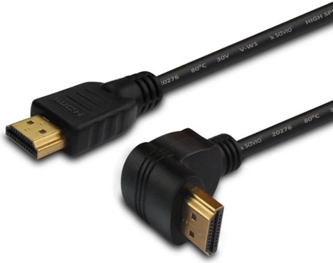 Cable HDMI en ángulo Savio v1.4 3D 4K 1,5 m dorado