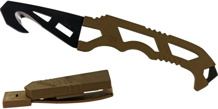 Cuchillo de rescate con gancho GERBER Crisis Hook Knife, tan