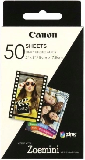 Papel fotográfico 5 × 7,6 cm con parte trasera autoadhesiva
