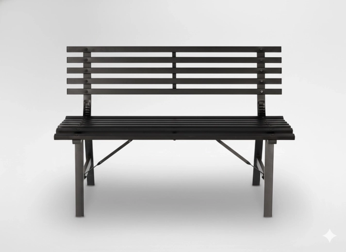 Banco de jardín metálico de 110 × 55 × 76 cm – negro
