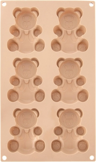 Molde de silicona para galletas y muffins ositos 30 × 17,5 × 2 cm, beige