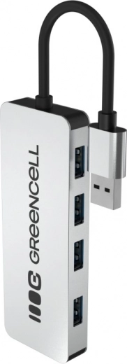 Hub USB Greencell Basic 4× USB‑A 3.0 con cable integrado