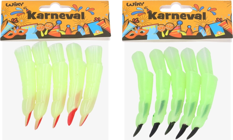 Dedos verdes de bruja para carnaval - 10 unidades