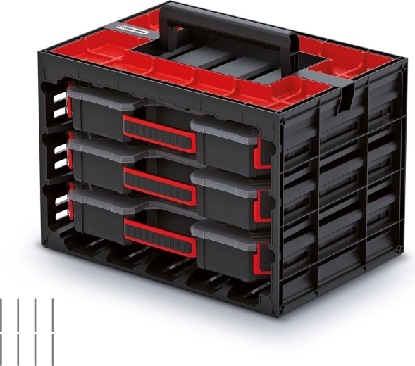 Caja con 3 organizadores TAGER CASE