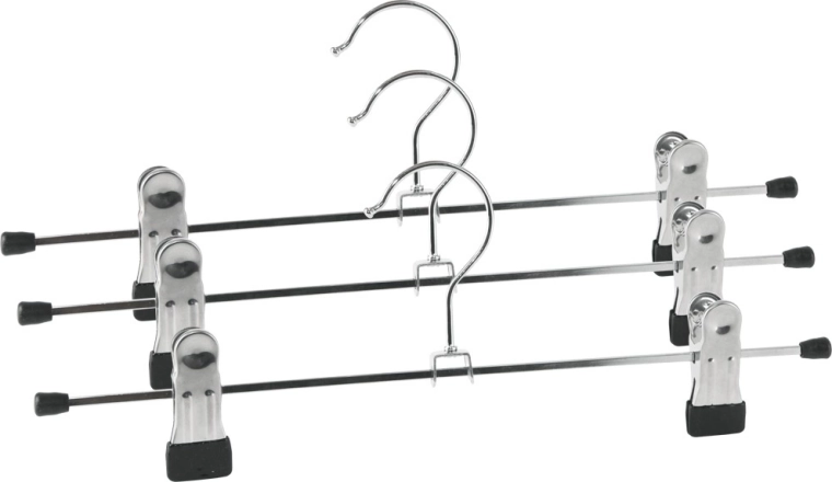 Percha metálica para pantalones con pinzas, set de 3 uds