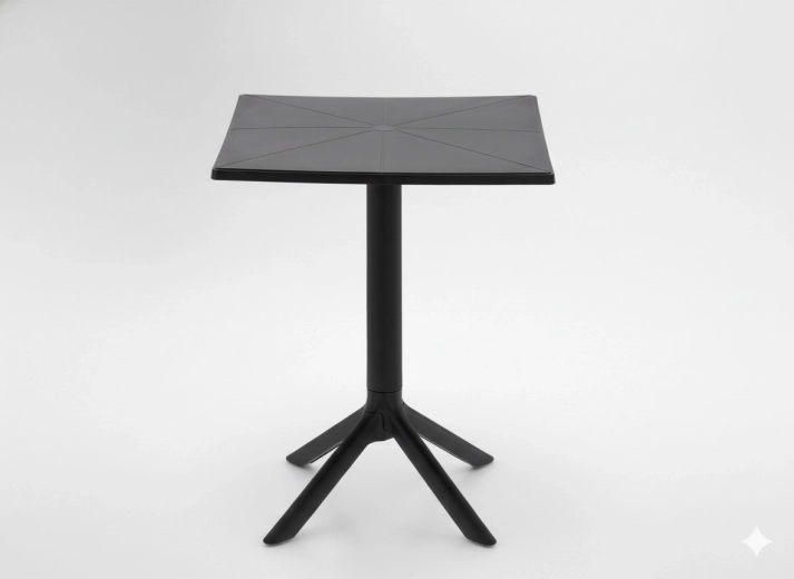Mesa de jardín cuadrada 60 × 60 × 77,5 cm negra