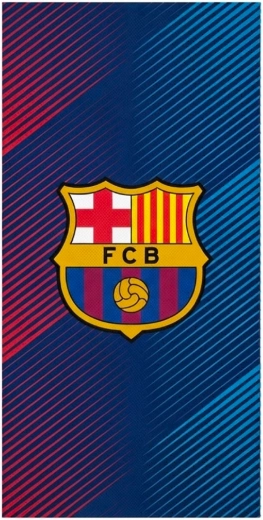 Toalla de baño de algodón del FC Barcelona con rayas