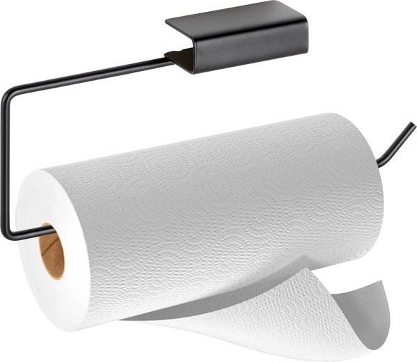 Soporte metálico para toallas de papel, negro 30 × 4,5 × 13 cm