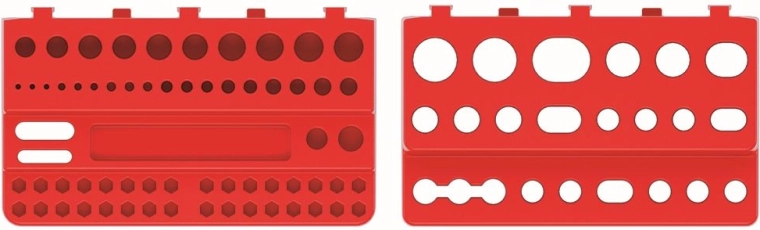 Juego de soportes para herramientas para paneles BINEER SHELFS, plástico, rojo (2 uds)