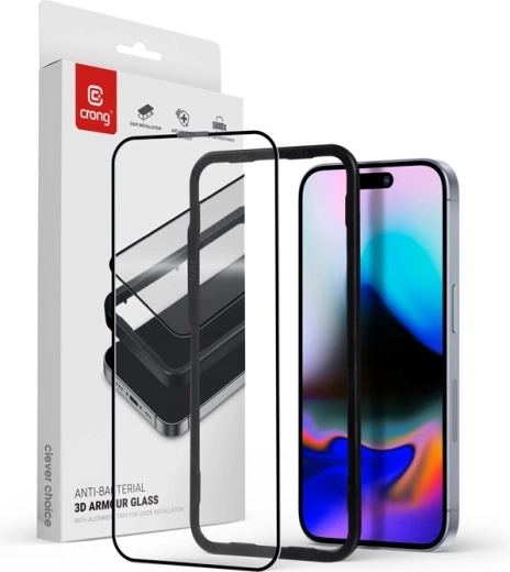 Crong cristal protector antibacteriano 3D Armour Glass para iPhone 16 Pro Max – iPhone 16 Pro
