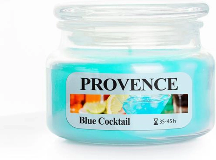 Vela aromática en vaso de cristal PROVENCE Blue Cocktail 45 horas