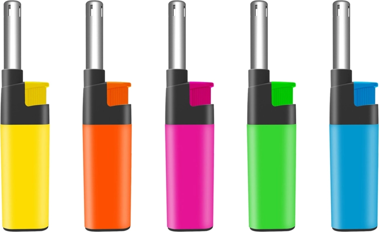 Encendedor de gas recargable, varios colores - 1 unidad