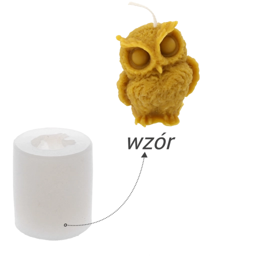 Molde de silicona para velas con motivo de búho