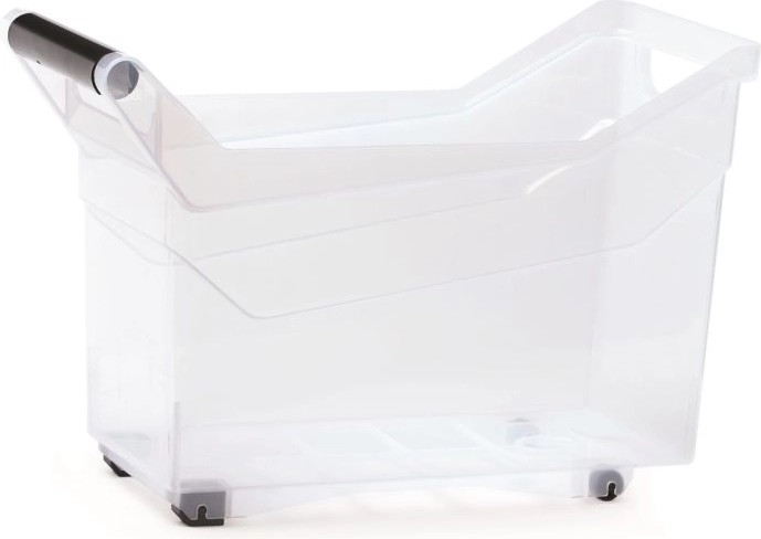 Caja de almacenamiento de plástico NUK 14 l con ruedas, transparente