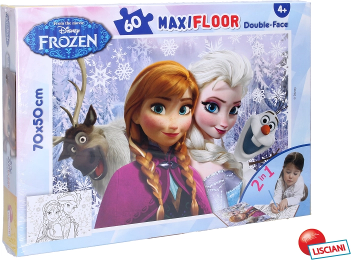 Rompecabezas de doble cara Frozen con Elsa y Anna de 70 × 50 cm