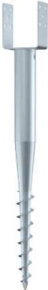 Tornillo de tierra con soporte en U 70×120, longitud 1000/865 mm, galvanizado