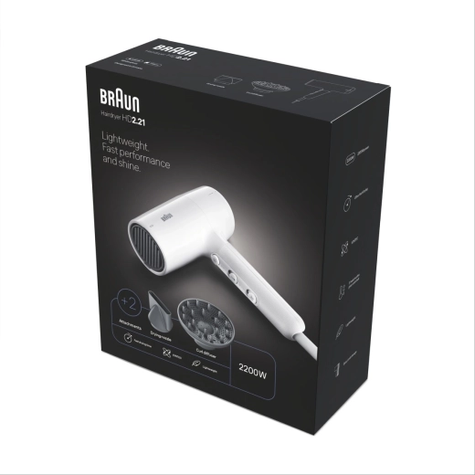 Secado rápido gracias a la potencia de 2200 W