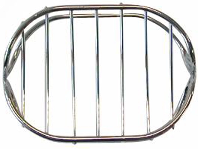 Jabonera ovalada de alambre, metal cromado 8,4 × 10,7 × 3,8 cm