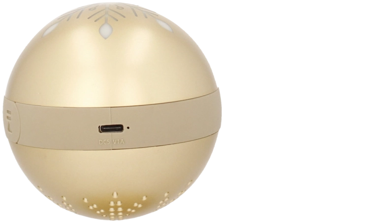 Adorno navideño para el árbol con altavoz Bluetooth dorado 8,5 × 8,5 × 9,5 cm - 1 pieza