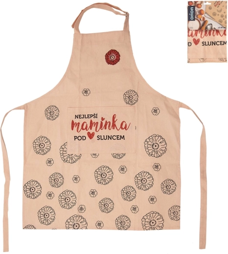 Delantal de cocina de algodón con estampado «Nejlepší maminka»
