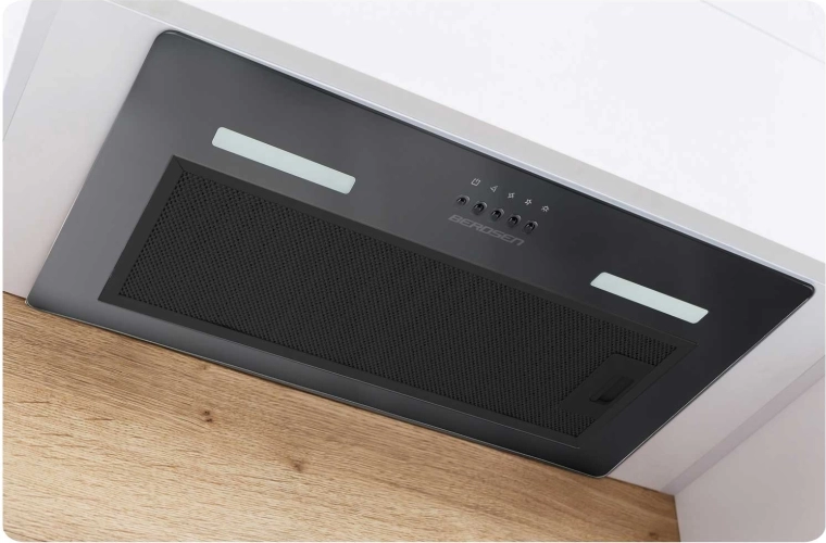 Diseño empotrable discreto para una cocina moderna
