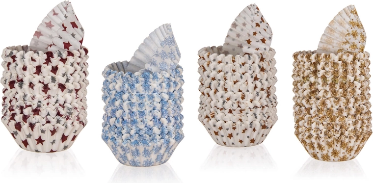 Cápsulas de papel para repostería XMASS, mix de colores, 3 × 2,1 cm, 200 uds