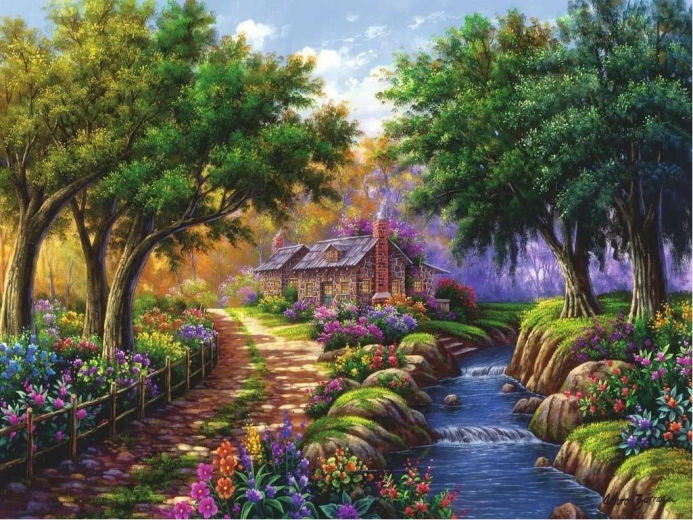 Puzzle Ravensburger Cabaña junto al río 1500 piezas