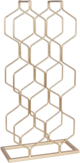Estructura metálica estable con acabado superficial dorado