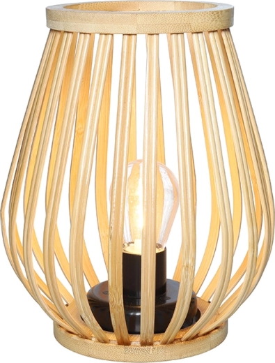 Linterna LED de bambú Solight, luz blanca cálida, 20 cm - 1 unidad