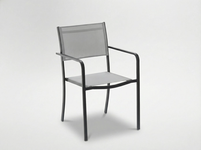 Sillón de jardín apilable gris 54 × 55 × 86 cm
