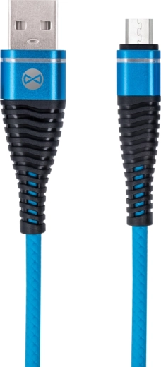 Cable de datos micro USB Forever Shark Blue 1 m, 2 A, azul