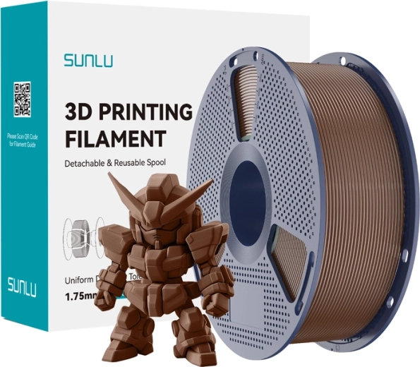 Filamento Sunlu PLA+ 2.0 marrón café