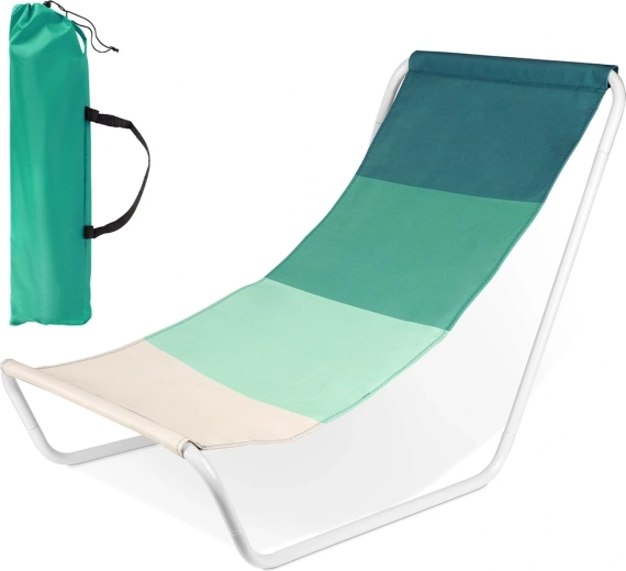 Tumbona de playa plegable Vilde con funda verde