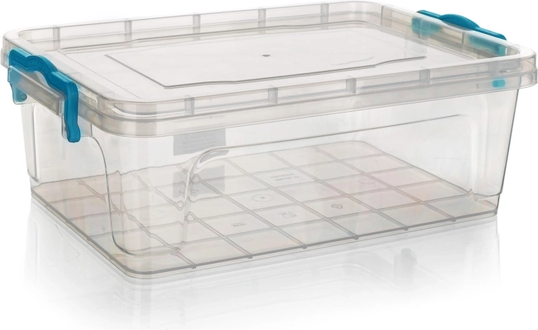 Caja GEMA rectangular de 4 l con asas turquesas