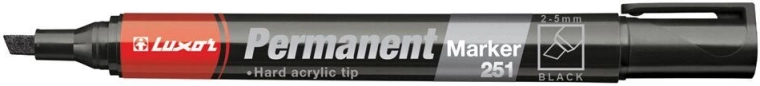 Rotulador permanente LUXOR 251 con punta biselada de 2–5 mm, negro