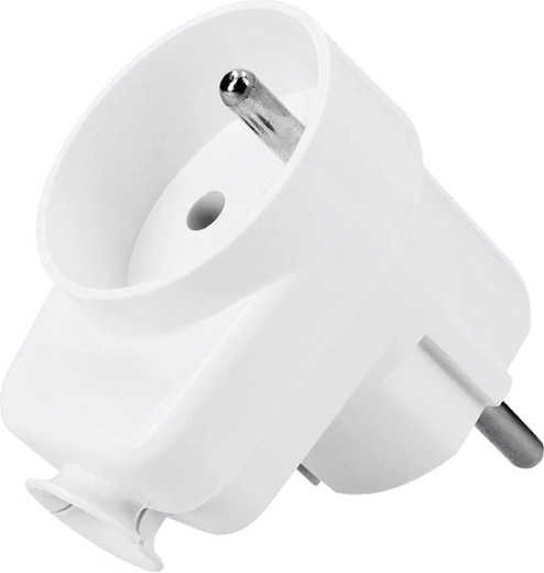 Solight enchufe angular con toma pasante IP20 blanco - 1 unidad