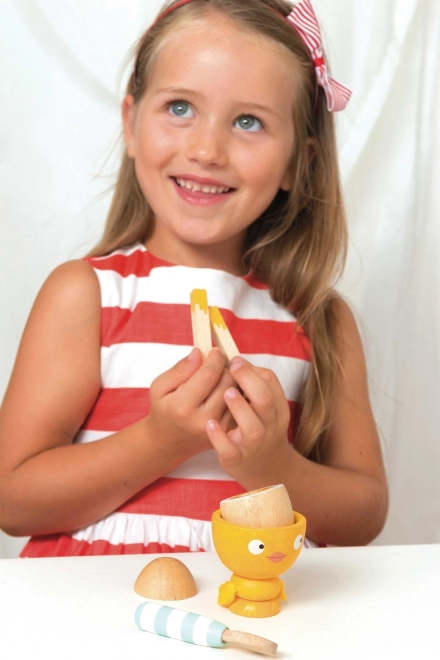 Le Toy Van set de desayuno huevo alegre de madera